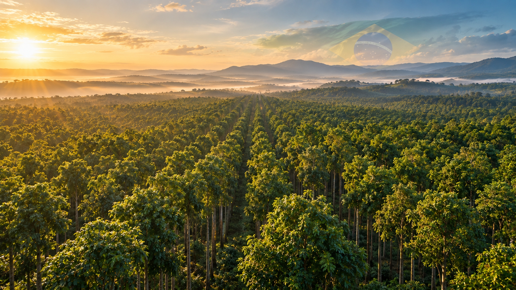 Conheça uma plantação comercial de mogno africano no Brasil, com árvores altas e troncos robustos alinhados, que revela como o cultivo profissional transforma a natureza em madeira nobre e ajuda a compreender a origem e a formação desse ativo florestal brasileiro.