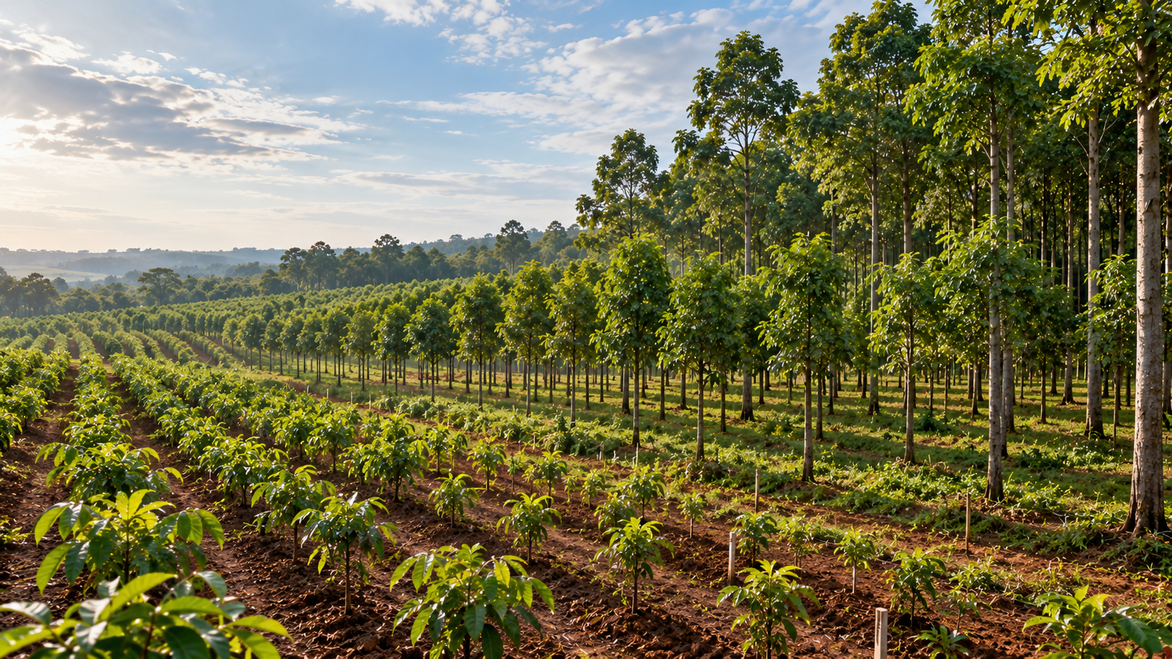 Saiba como o Mogno Africano no Brasil se desenvolve em plantios planejados e veja como solo, clima, manejo e acompanhamento técnico participam da formação de uma floresta organizada, produtiva e conduzida com critérios florestais desde o início do cultivo no campo.